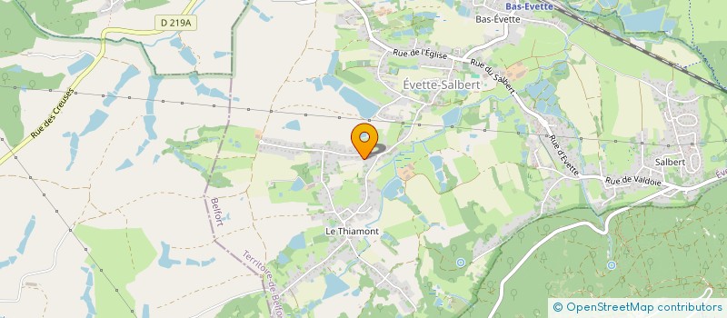 localisation de l'entreprise COMITE DEPARTEMENTAL DE TENNIS DE TABLE DU TERRITOIRE DE BELFORT à EVETTE-SALBERT