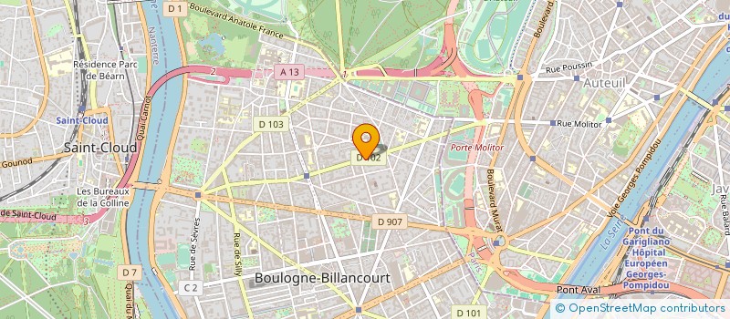 localisation de l'entreprise COMITE DEPARTEMENTAL DES HAUTS DE SEINE DE LA FEDERATION FRANCAISE DE SAUVETAGE ET DE SECOURISME à BOULOGNE-BILLANCOURT