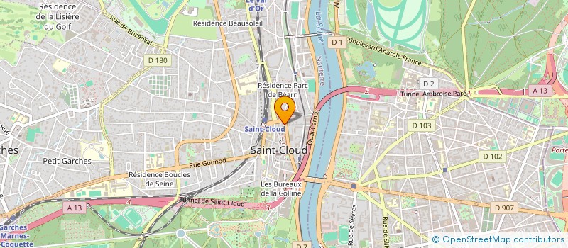 localisation de l'entreprise COMITE DEPARTEMENTAL DES HAUTS DE SEINE DE LA FEDERATION SPORTIVE DE LA POLICE NATIONALE (CD 92 FSPN) à SAINT-CLOUD