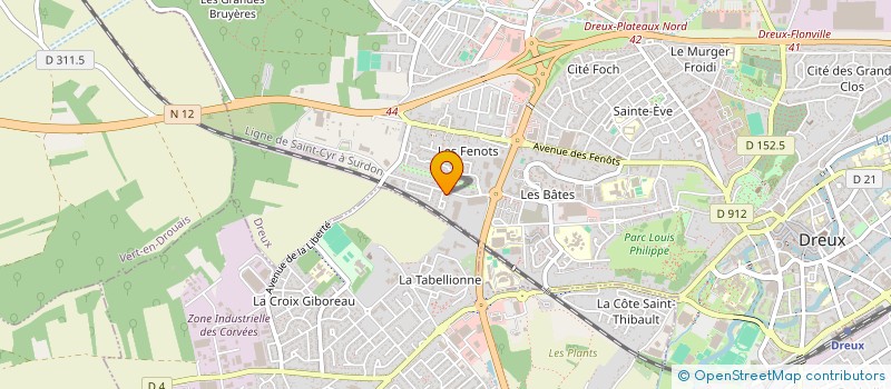 localisation de l'entreprise COMITE DEPARTEMENTAL DES SECOURISTES FRANCAIS CROIX BLANCHE DE L'EURE ET LOIR à DREUX