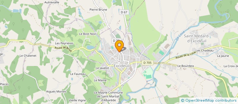 localisation de l'entreprise COMITE DEPARTEMENTAL DES SECOURISTES FRANCAIS CROIX BLANCHE DE LA DORDOGNE à EXCIDEUIL