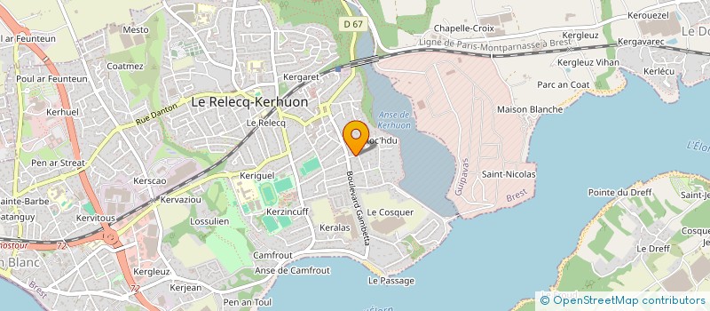 localisation de l'entreprise COMITE DEPARTEMENTAL DU FINISTERE FFSTB à LE RELECQ-KERHUON