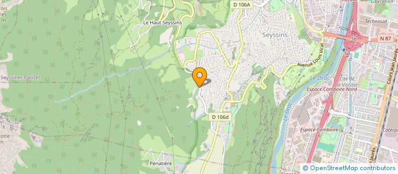 localisation de l'entreprise COMITE DEPARTEMENTAL DU SPORT EN MILIEU RURAL DE L'ISERE à SEYSSINS