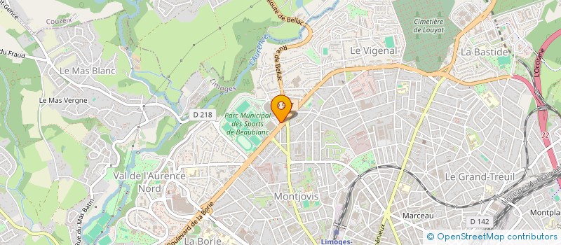 localisation de l'entreprise COMITE DEPARTEMENTAL HANDISPORT HAUTE VIENNE - CDH 87 à LIMOGES
