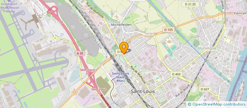 localisation de l'entreprise COMITE DEPARTEMENTAL HAUT RHIN DE BOXE à SAINT-LOUIS
