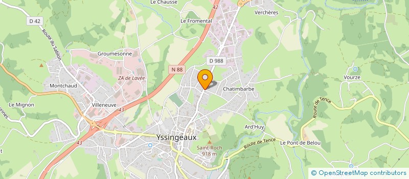 localisation de l'entreprise COMITE DEPARTEMENTAL HAUTE-LOIRE F.S.C.F. à YSSINGEAUX
