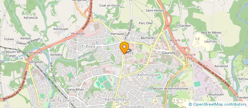 localisation de l'entreprise COMITE DEPARTEMENTAL SPORT ADAPTE FINISTERE à QUIMPER