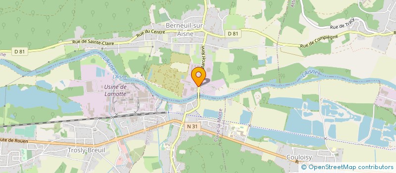 localisation de l'entreprise COMITE DEPARTEMENTAL SPORTS POUR TOUS DE L'OISE  BERNEUIL-SUR-AISNE