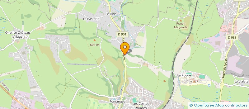 localisation de l'entreprise COMITE DEPARTEMENTAL TENNIS AVEYRON à ONET LE CHATEAU