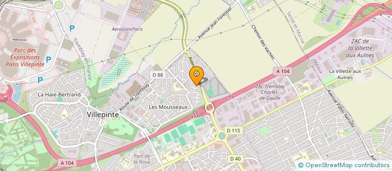 localisation de l'entreprise COMITE DEPARTEMENTAL TWIRLING BATON 93 à VILLEPINTE