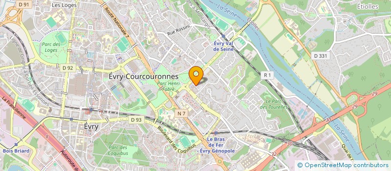 localisation de l'entreprise COMITE DEPARTEMENTAL UFOLEP  EVRY-COURCOURONNES