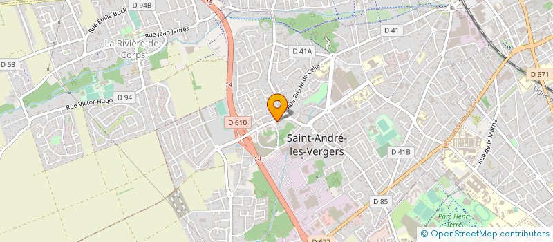 localisation de l'entreprise COMITE DEPARTEMENTAL UFOLEP DE L'AUBE à SAINT-ANDRE-LES-VERGERS