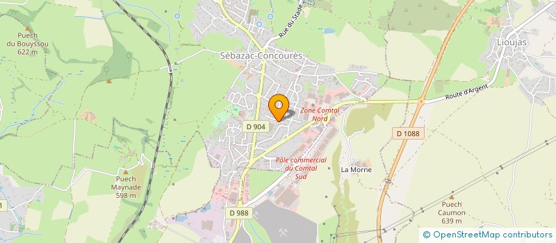 localisation de l'entreprise COMITE DEPARTEMENTAL VOLLEY BALL AVEYRON  SEBAZAC-CONCOURES