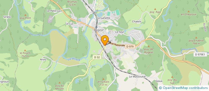 localisation de l'entreprise COMITE DES FETES  BUGEAT