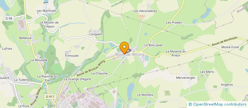 localisation de l'entreprise COMITE DES FETES à BOUSSAC-BOURG