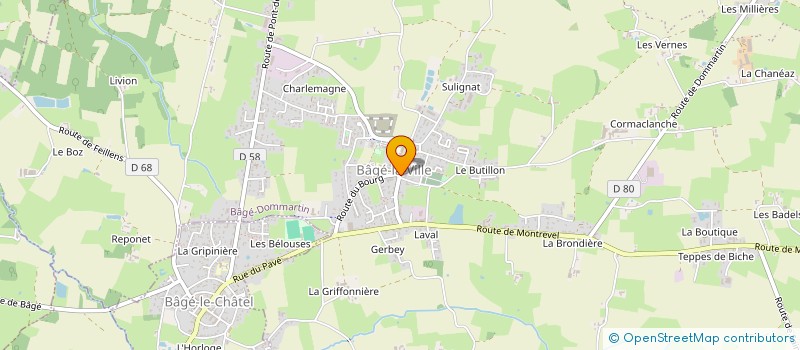 localisation de l'entreprise COMITE DES FETES BAGE LA VILLE à BAGE-DOMMARTIN