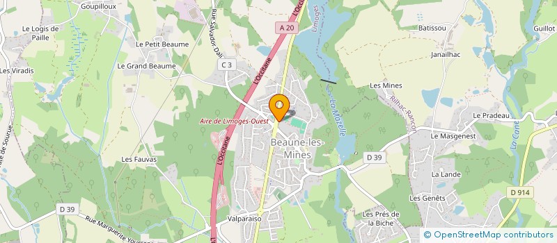 localisation de l'entreprise COMITE DES FETES DE BEAUME LES MINES à LIMOGES