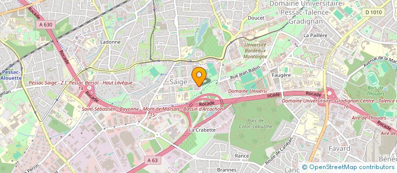 localisation de l'entreprise COMITE DES FETES, DE BIENFAISANCE, DE DEFENSE DES INTERETS DU QUARTIER DE SAIGE à PESSAC