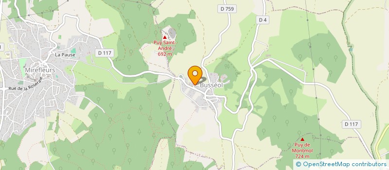 localisation de l'entreprise COMITE DES FETES DE BUSSEOL  BUSSEOL