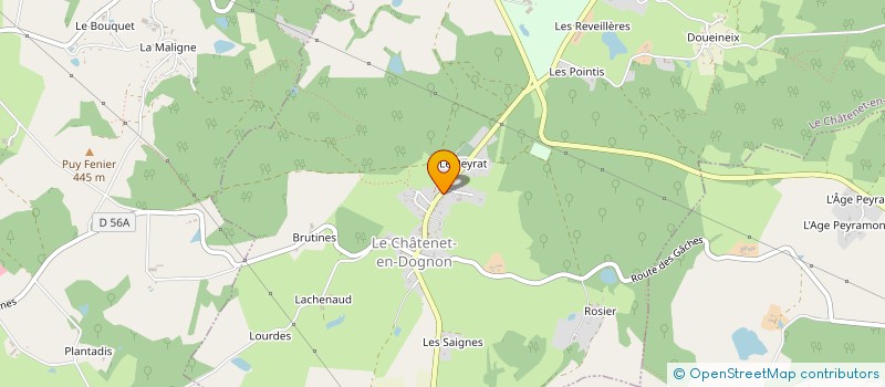 localisation de l'entreprise COMITE DES FETES DE LA COMMUNE DU CHATENET-EN-DOGNON à LE CHATENET-EN-DOGNON