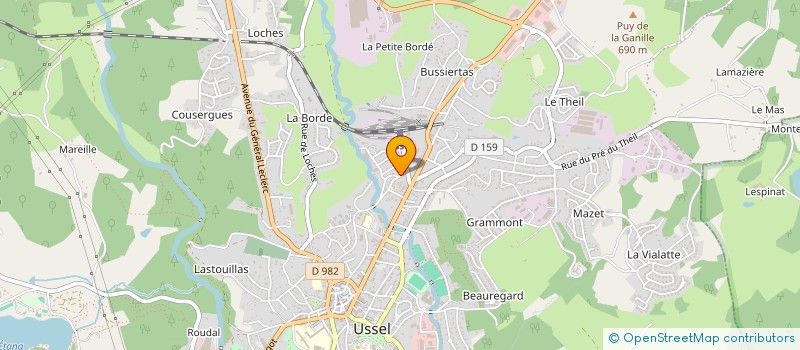 localisation de l'entreprise COMITE DES FETES DE LA GARE - TACOTS DE HAUTE-CORREZE  USSEL