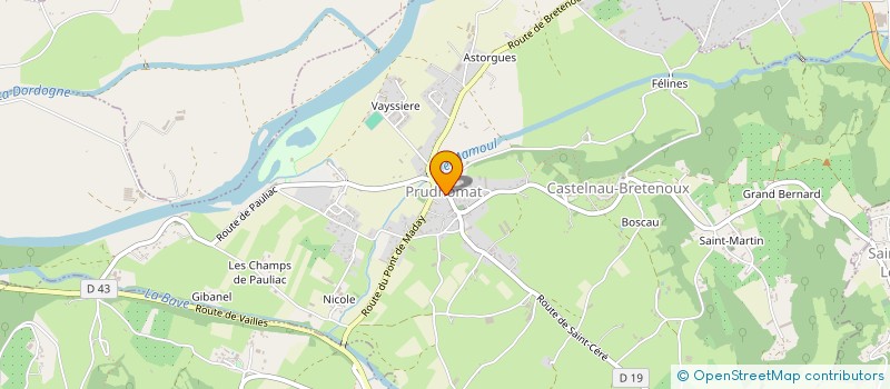 localisation de l'entreprise COMITE DES FETES DE PRUDHOMAT  PRUDHOMAT