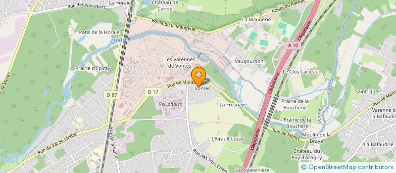 localisation de l'entreprise COMITE DES FETES DE VONTES  MONTS