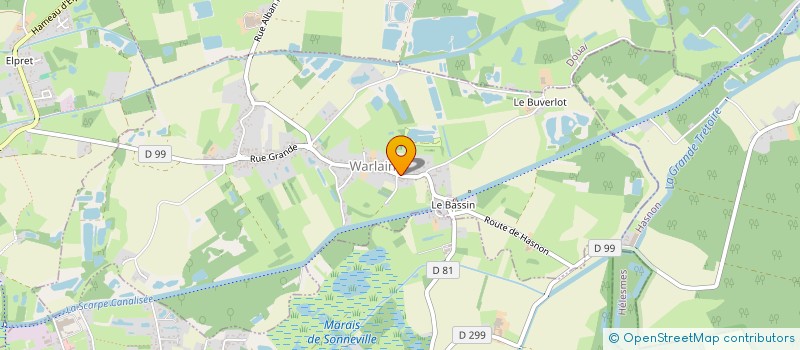 localisation de l'entreprise COMITE DES FETES DE WARLAING  WARLAING