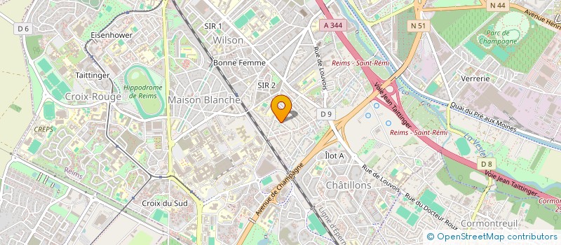 localisation de l'entreprise COMITE DES FETES ROUX BARTHOU  REIMS