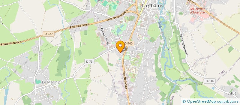 localisation de l'entreprise COMITE DES OEUVRES SOCIALES DU PERSONNEL DE LA COMMUNAUTE DE COMMUNES DE LA CHATRE ET SAINTE SEVERE à LA CHATRE