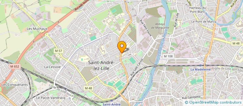 localisation de l'entreprise COMITE DES OEUVRES SOCIALES DU PERSONNEL DE LA VILLE DE SAINT ANDRE à SAINT-ANDRE-LEZ-LILLE