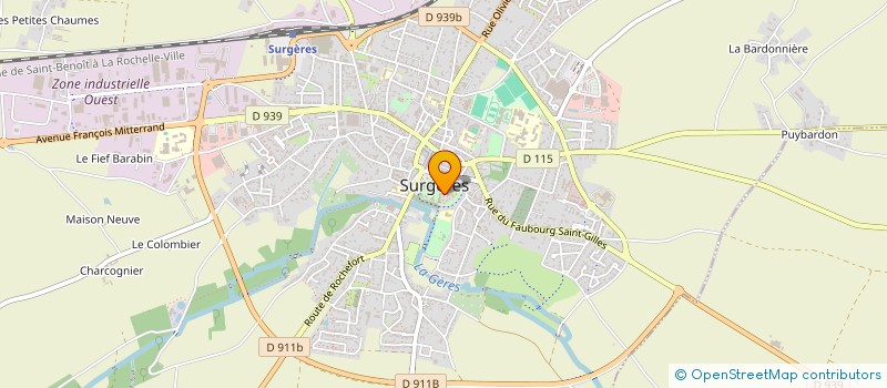localisation de l'entreprise COMITE DES OEUVRES SOCIALES DU PERSONNEL DE LA VILLE DE SURGERES à SURGERES