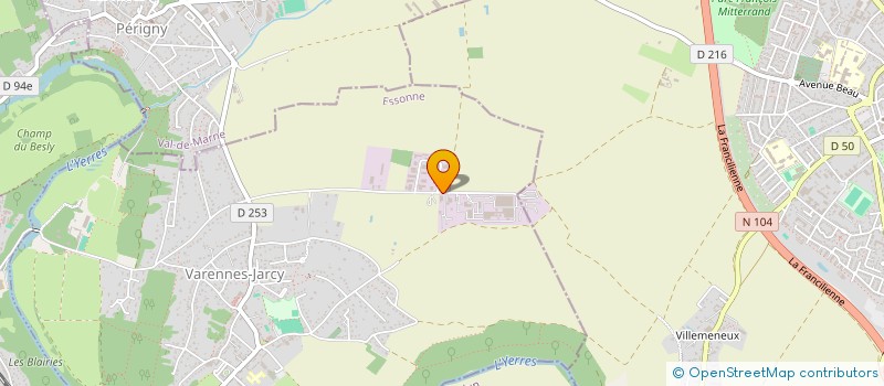 localisation de l'entreprise COMITE DES OEUVRES SOCIALES DU PERSONNEL DU SIVOM DE LA VALLEE DE L'YERRES ET DES SENARTS  VARENNES-JARCY
