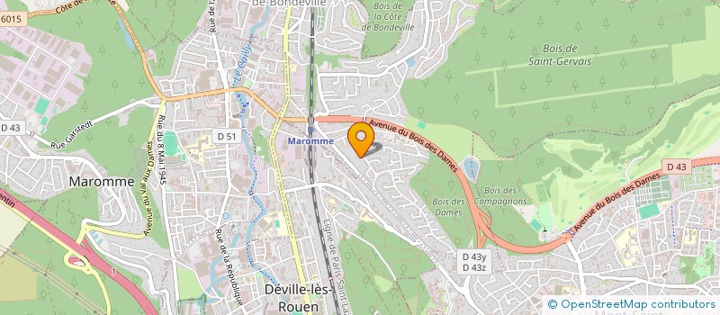 localisation de l'entreprise COMITE DPT SEINE MARITIME HANDISPORT  NOTRE-DAME-DE-BONDEVILLE