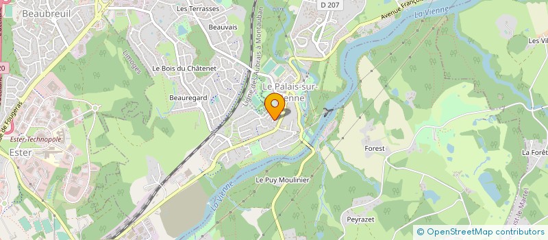 localisation de l'entreprise COMITE DTAL HAUTE-VIENNE SOCIETES AVIRON  LE PALAIS SUR VIENNE