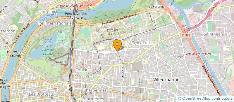 localisation de l'entreprise COMITE DU SPORT UNIVERSITAIRE METROPOLE LYON  VILLEURBANNE