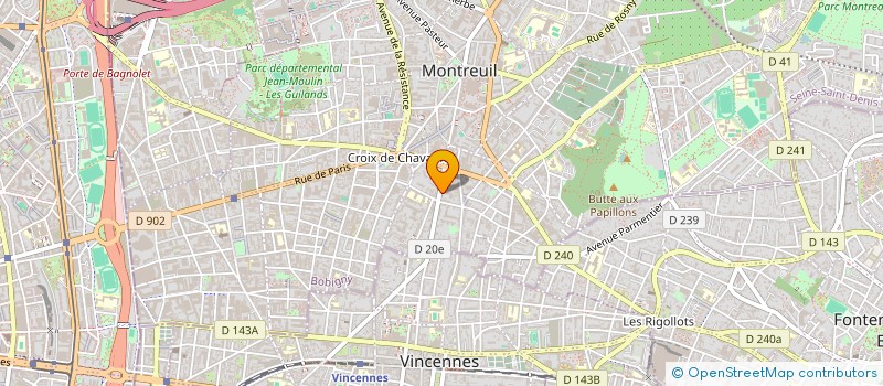 localisation de l'entreprise COMITE ENTREPRISE INTER EST PARIS à MONTREUIL