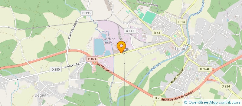 localisation de l'entreprise COMITE ENTREPRISE LA PAPETE TARTAS  TARTAS