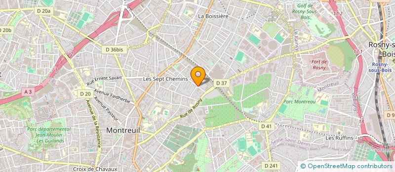 localisation de l'entreprise COMITE ENTREPRISE ROCHEBRUNE à MONTREUIL