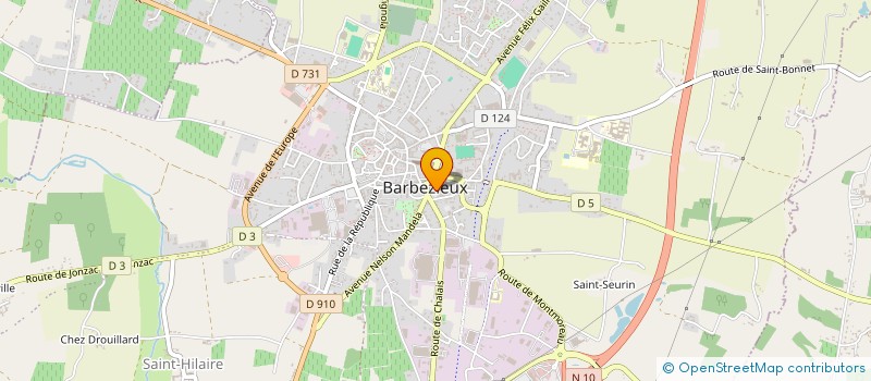 localisation de l'entreprise COMITE ENTREPRISE SA VENTHENAT à BARBEZIEUX-SAINT-HILAIRE