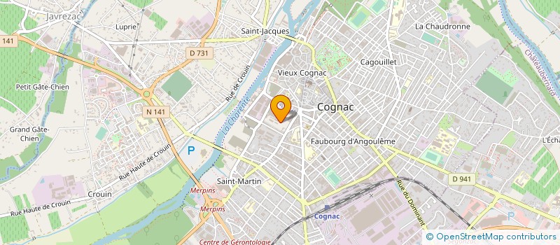 localisation de l'entreprise COMITE ENTREPRISE SOCIETE MARTELL à COGNAC