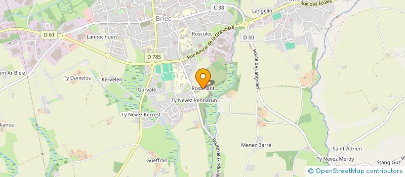 localisation de l'entreprise COMITE ETABL INSTITUT MEDICO EDUCATIF  BRIEC