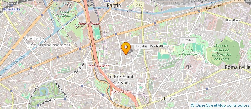 localisation de l'entreprise COMITE ETABLISSEMENT COULEURS PARIS à LE PRE-SAINT-GERVAIS