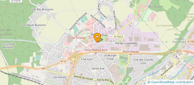 localisation de l'entreprise COMITE ETABLISSEMENTS RENAULT à DREUX