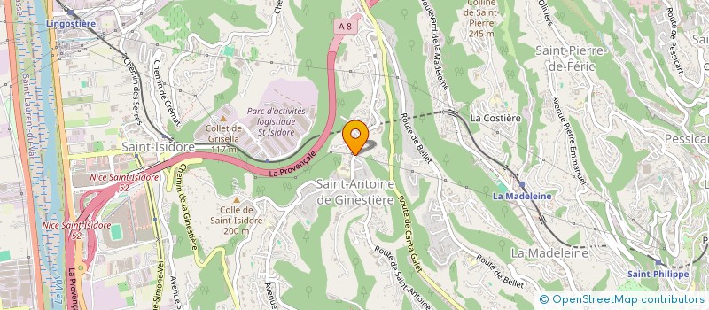 localisation de l'entreprise COMITE FETES VOYAGES ST ANTOINE GINESTIERE à NICE