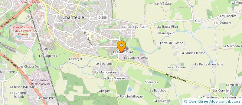 localisation de l'entreprise COMITE GEMOUV 35 - SECTEUR DE CHATEAUGIRON  CHANTEPIE
