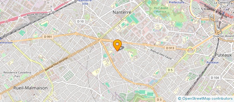 localisation de l'entreprise COMITE HAUTS DE SEINE NATATION à NANTERRE
