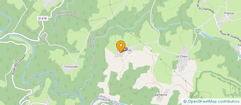 localisation de l'entreprise COMITE INTER-CASERNES DE LA COMPAGNIE DES ANCIZES-COMPS  CHAPDES-BEAUFORT