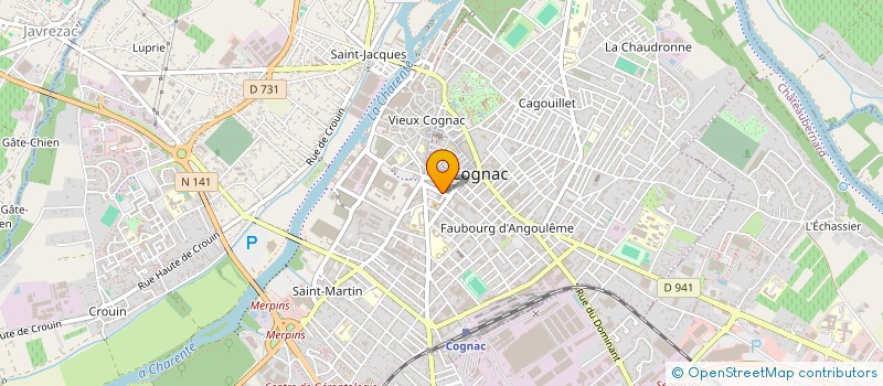 localisation de l'entreprise COMITE INTERPROFESSIONNEL MOUTS ET VINS DU BASSIN VITICOLE CHARENTES à COGNAC