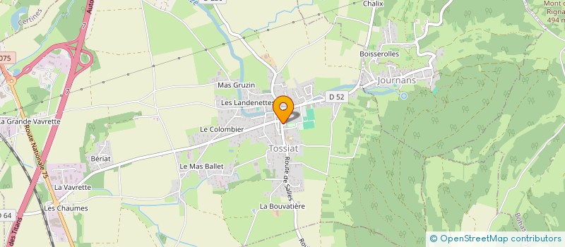 localisation de l'entreprise COMITE LOCAL DE LA FEDERATION NATIONALE DES ANCIENS COMBATTANTS EN ALGERIE,MAROC ET TUNISIE, TOSSIAT-JOURNANS  TOSSIAT